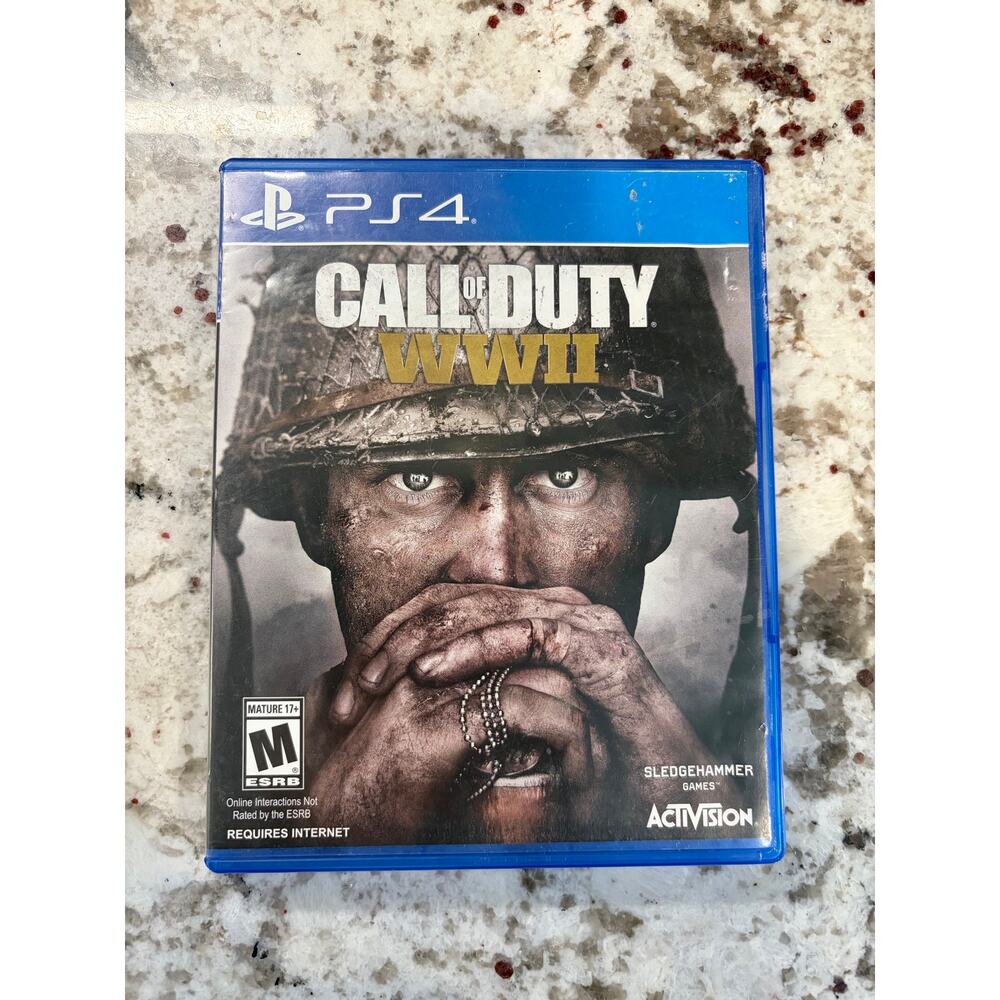 Call of Duty WWII PS4 Preowned Disc + Case + Season Pass Insert Untested